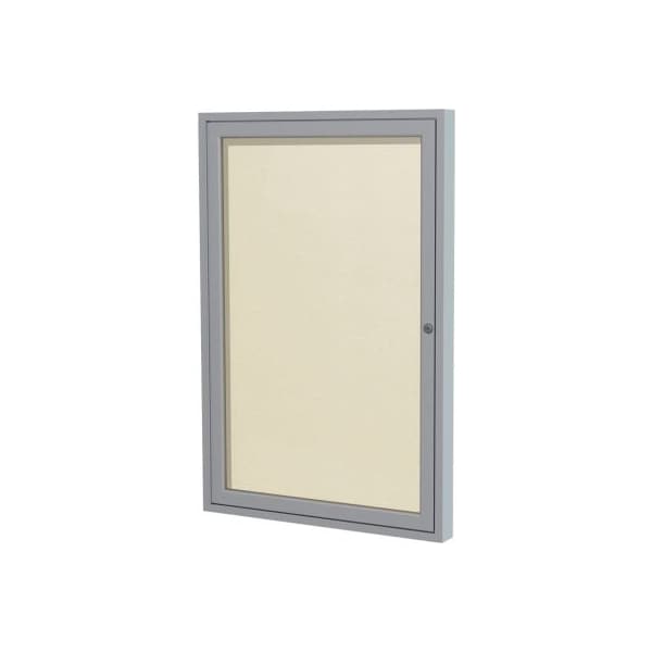 Ghent Enclosed Bulletin Board - Outdoor / Indoor - Vinyl - 36" x 36" H - Ivory PA13636VX-185 - main